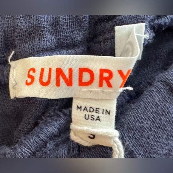 SUNDRY NWT Sz S Navy Cotton Gauze Joggers - Picture 2 of 4